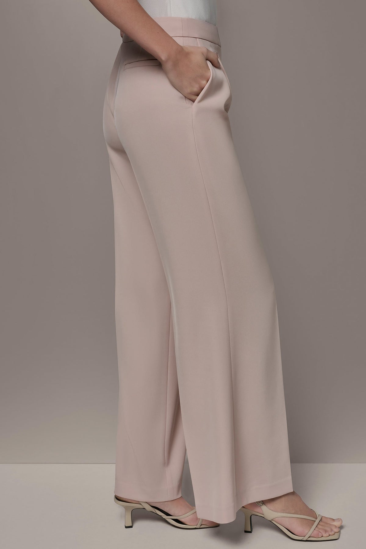 Donna Karan MID-RISE PLEATED WIDE-LEG SUIT PANT