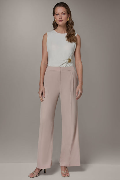 Donna Karan MID-RISE PLEATED WIDE-LEG SUIT PANT