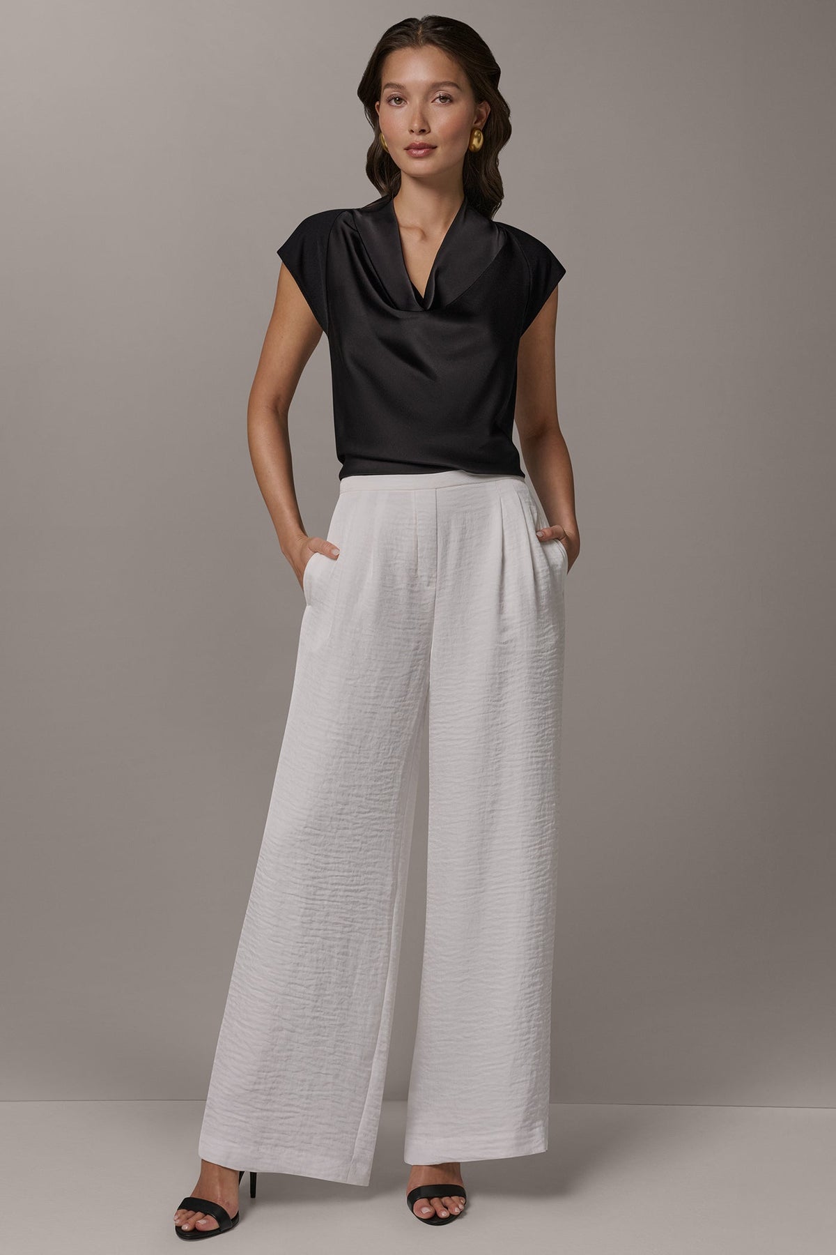 Donna Karan EXTRA HIGH-RISE PLEATED RELAXED PULL-ON PANT