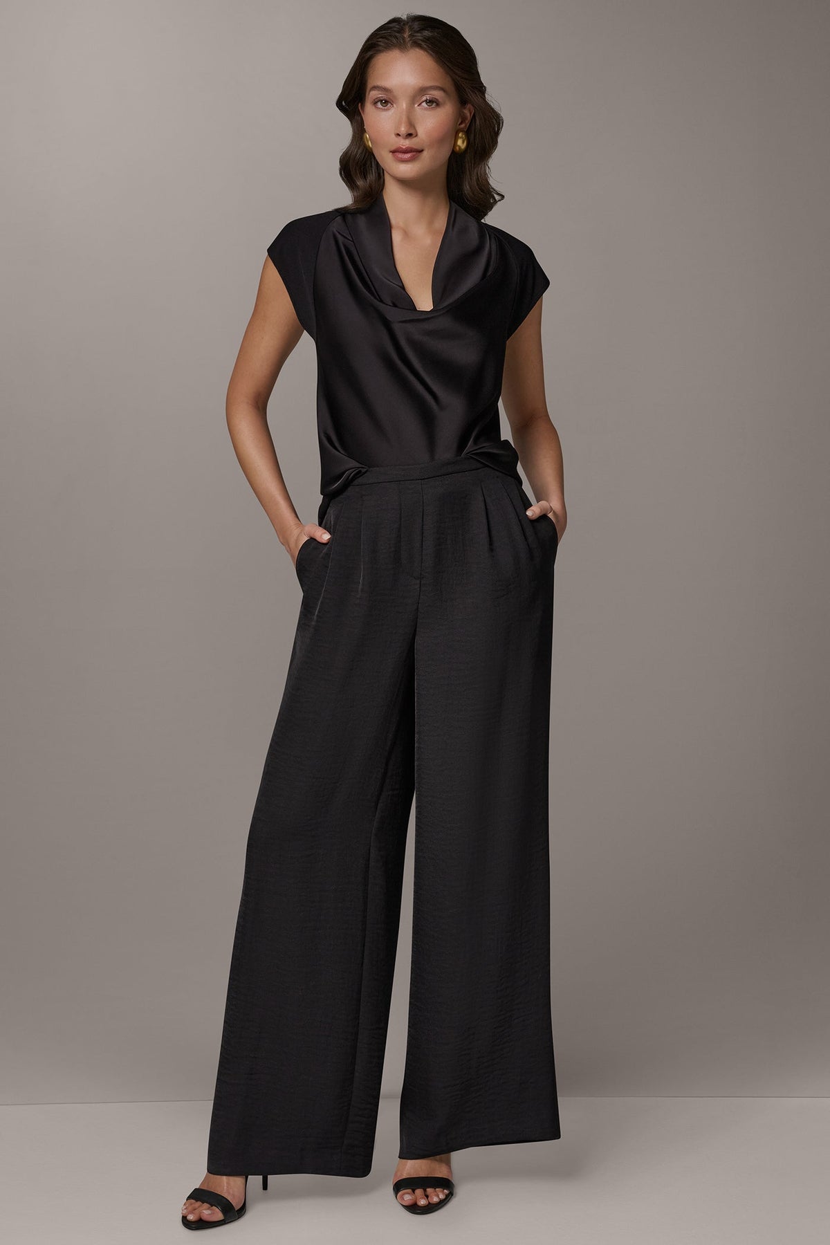 Donna Karan EXTRA HIGH-RISE PLEATED RELAXED PULL-ON PANT