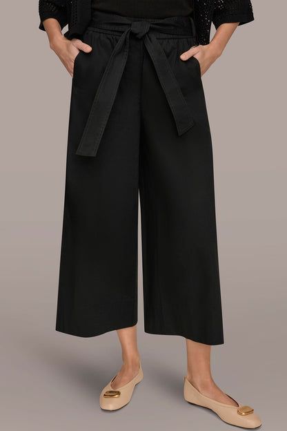 Donna Karan CROPPED MID-RISE WIDE-LEG PANT