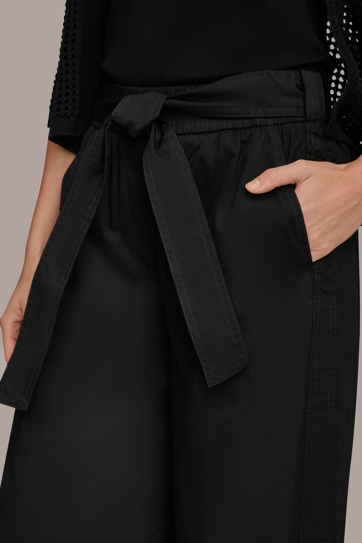 Donna Karan CROPPED MID-RISE WIDE-LEG PANT