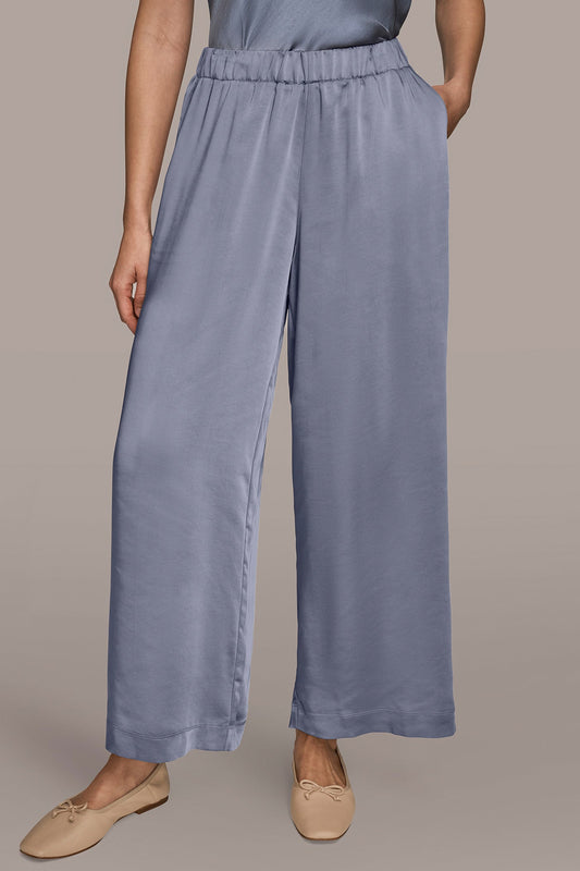 Donna Karan SATIN MID-RISE RELAXED PANT