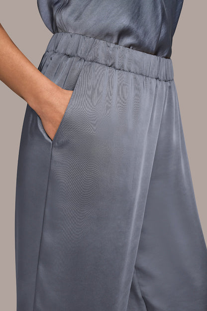 Donna Karan SATIN MID-RISE RELAXED PANT