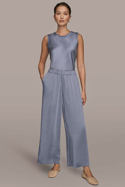 Donna Karan SATIN MID-RISE RELAXED PANT