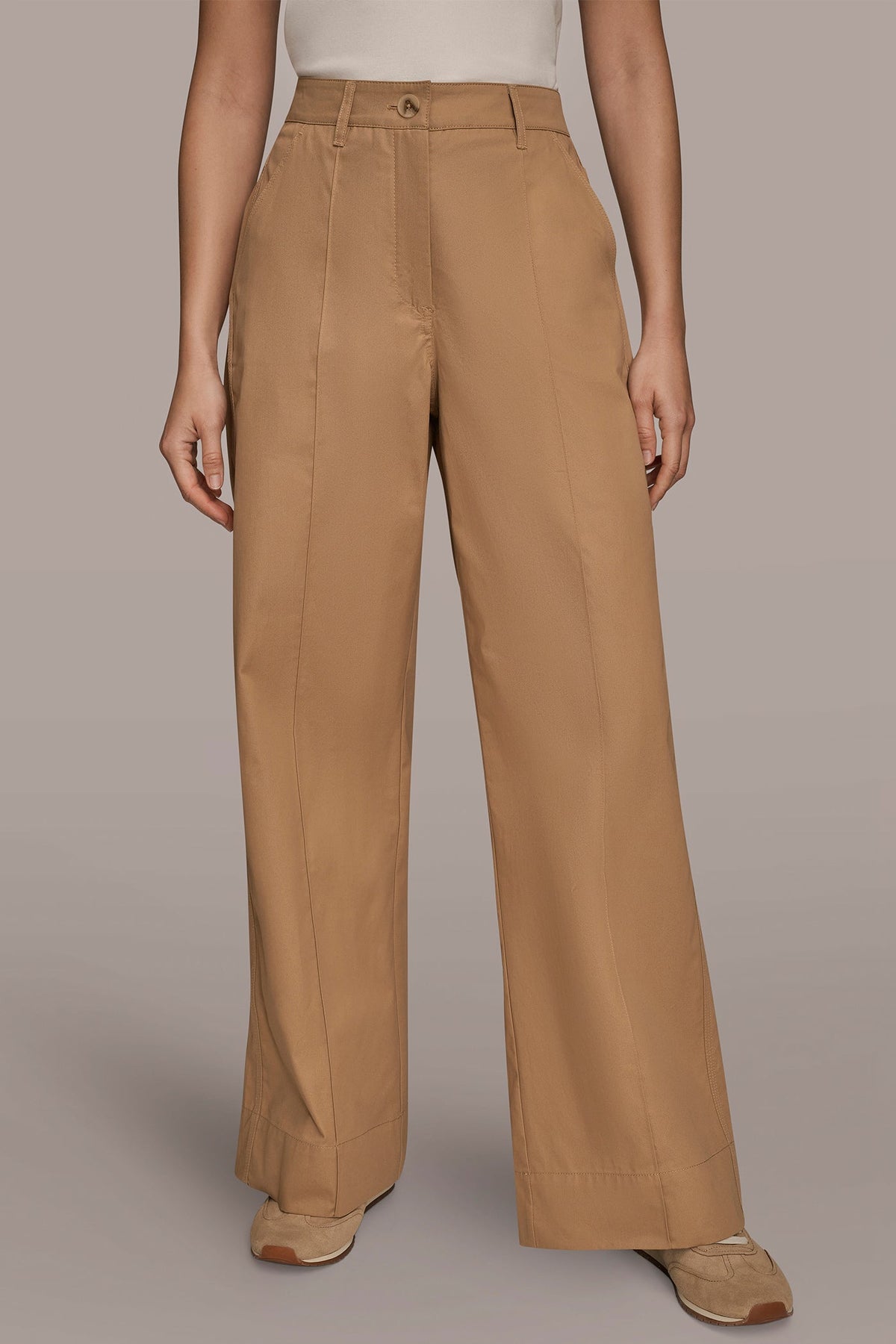 Donna Karan HIGH-RISE PINTUCKED TROUSER