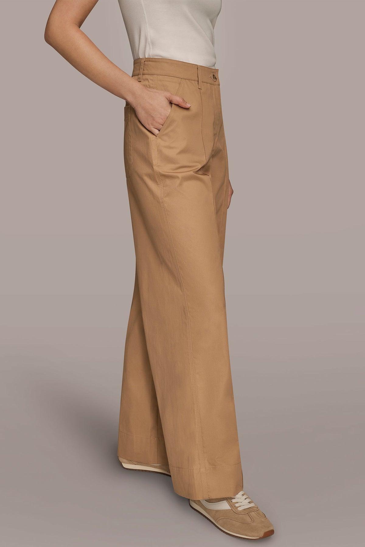 Donna Karan HIGH-RISE PINTUCKED TROUSER