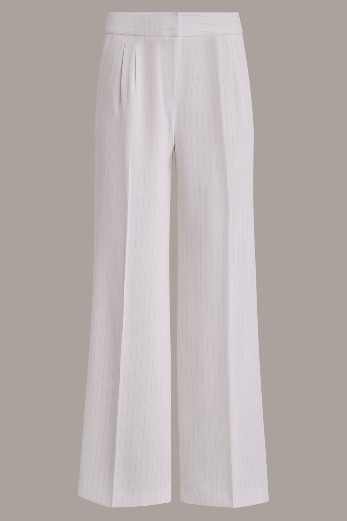 Donna Karan MID-RISE PINSTRIPE WIDE-LEG SUIT PANT