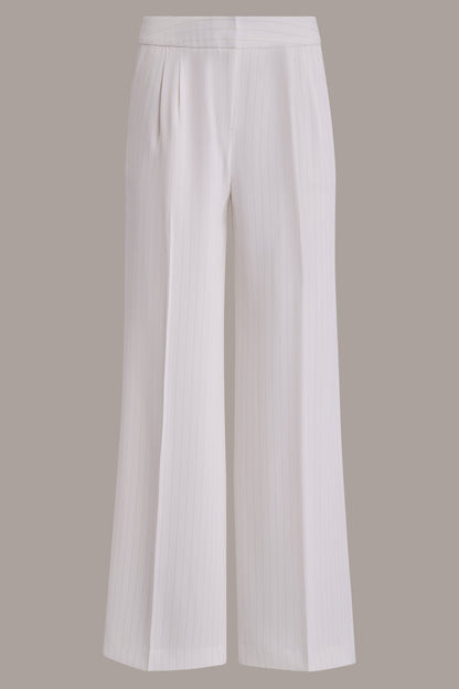 Donna Karan MID-RISE PINSTRIPE WIDE-LEG SUIT PANT