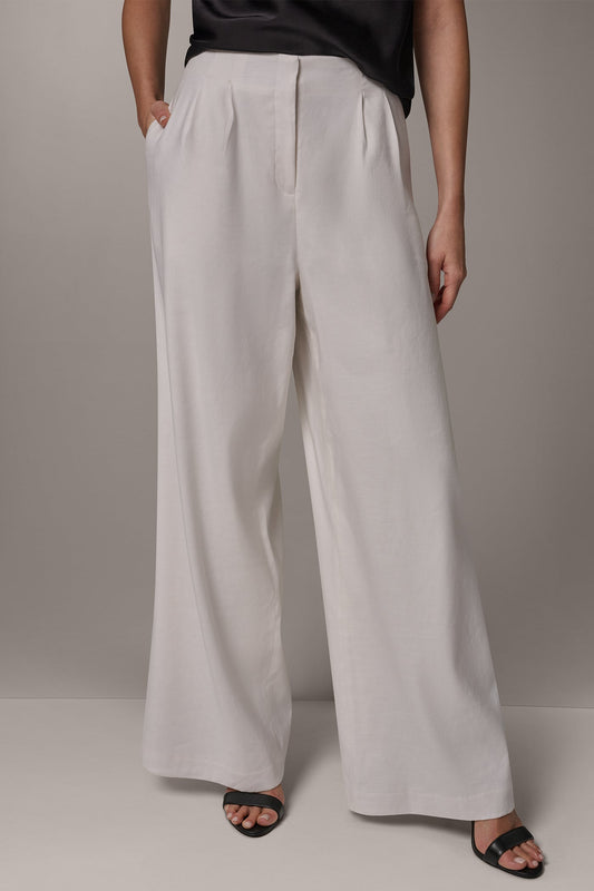 Donna Karan EXTRA HIGH-RISE PLEATED WIDE-LEG PANT