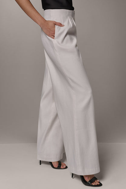 Donna Karan EXTRA HIGH-RISE PLEATED WIDE-LEG PANT