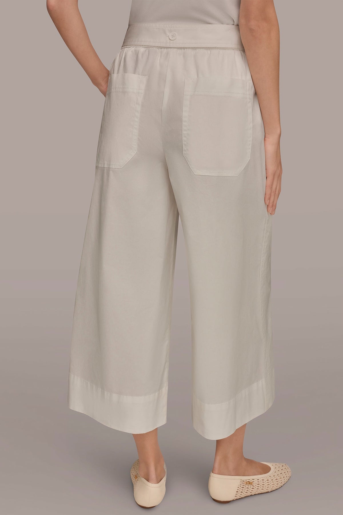 Donna Karan CROPPED MID-RISE WIDE-LEG PANT