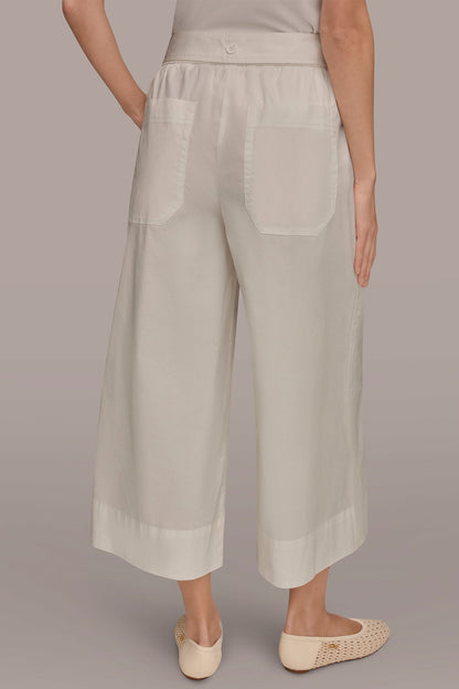 Donna Karan CROPPED MID-RISE WIDE-LEG PANT
