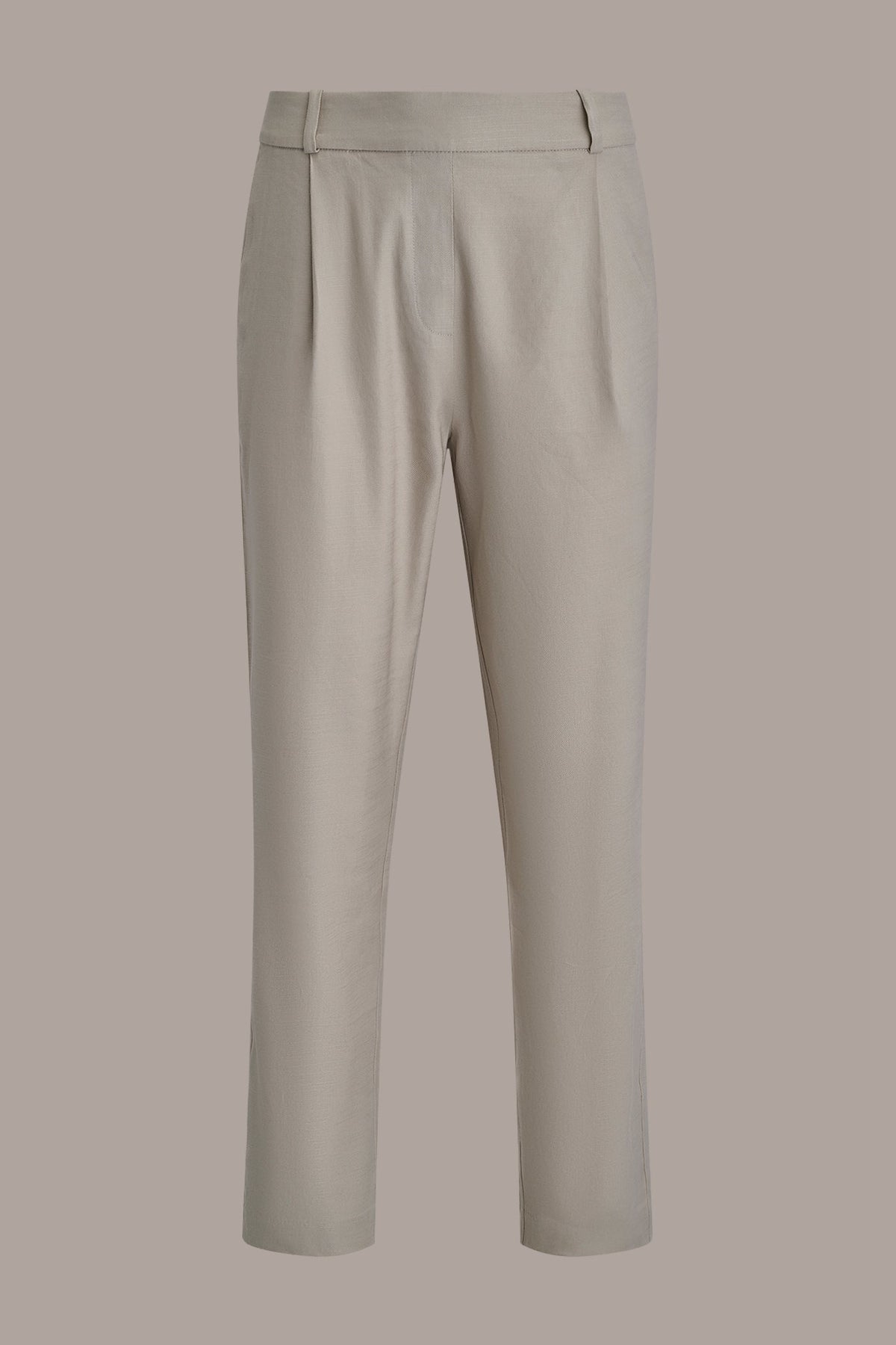 Donna Karan LINEN-BLEND PLEATED STRAIGHT ANKLE PANT