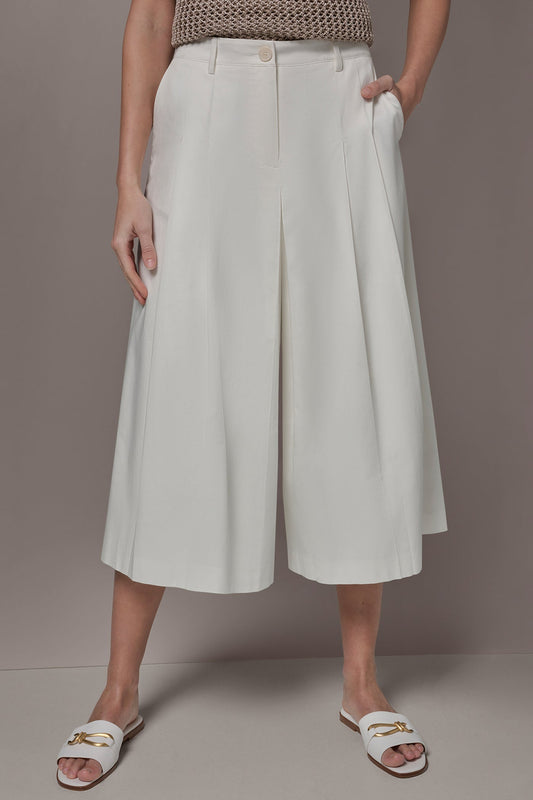 Donna Karan EXTRA HIGH-RISE COTTON-SATEEN PLEATED WIDE-LEG PANT