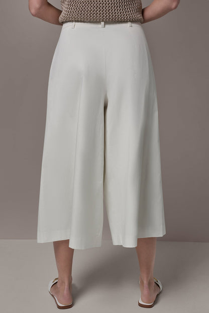 Donna Karan EXTRA HIGH-RISE COTTON-SATEEN PLEATED WIDE-LEG PANT