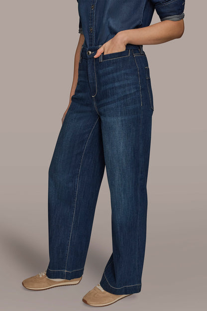 Donna Karan THE DONNA HIGH-RISE WIDE-LEG JEAN