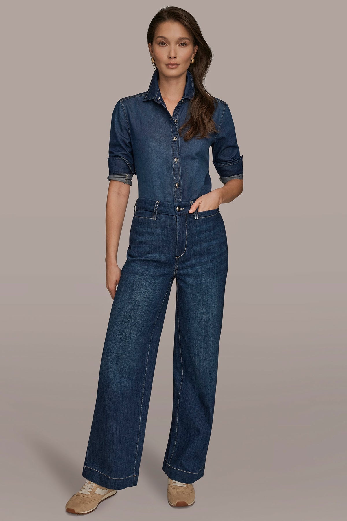 Donna Karan THE DONNA HIGH-RISE WIDE-LEG JEAN