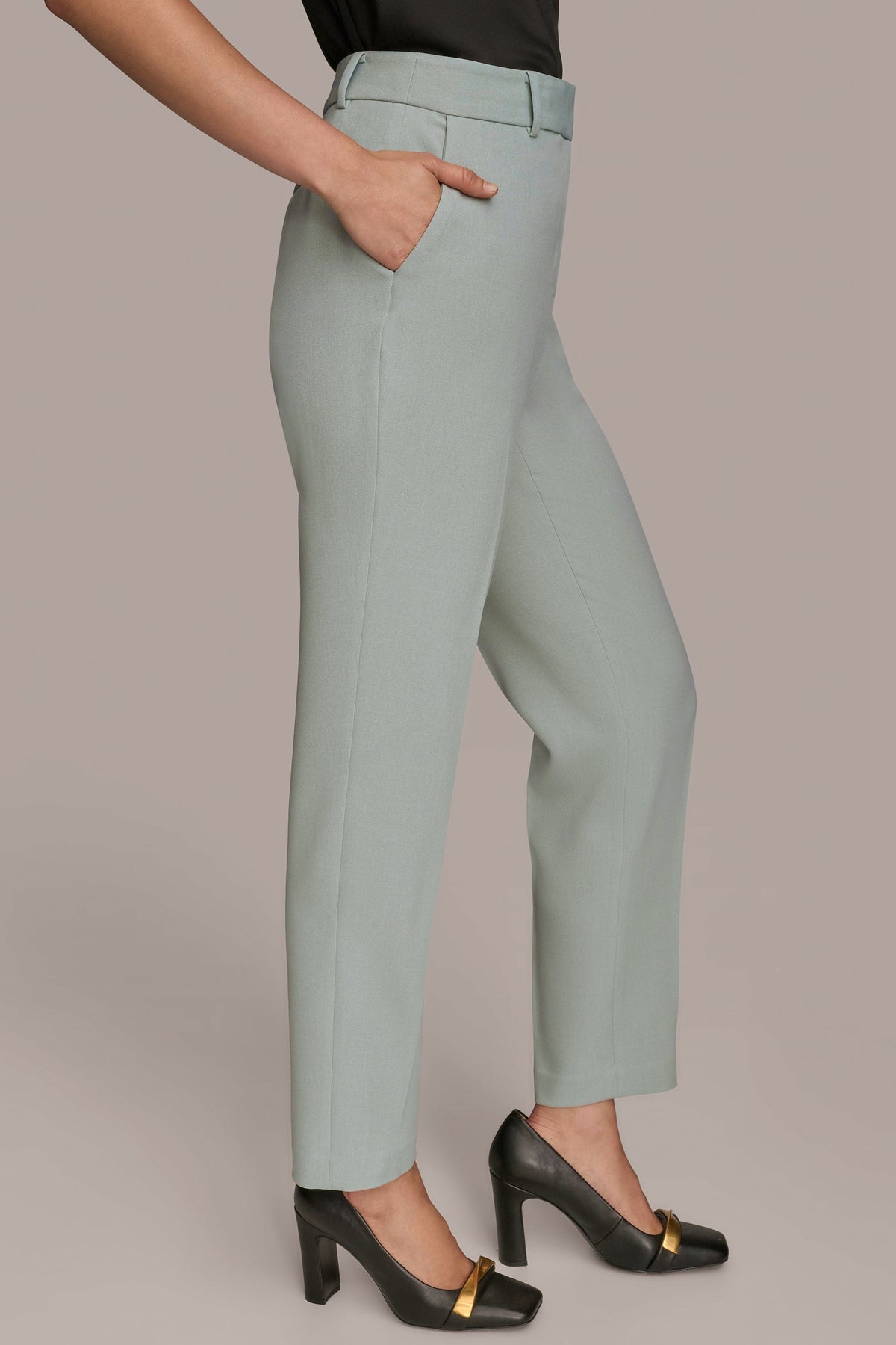 Donna Karan HIGH-RISE STRAIGHT-LEG PANT