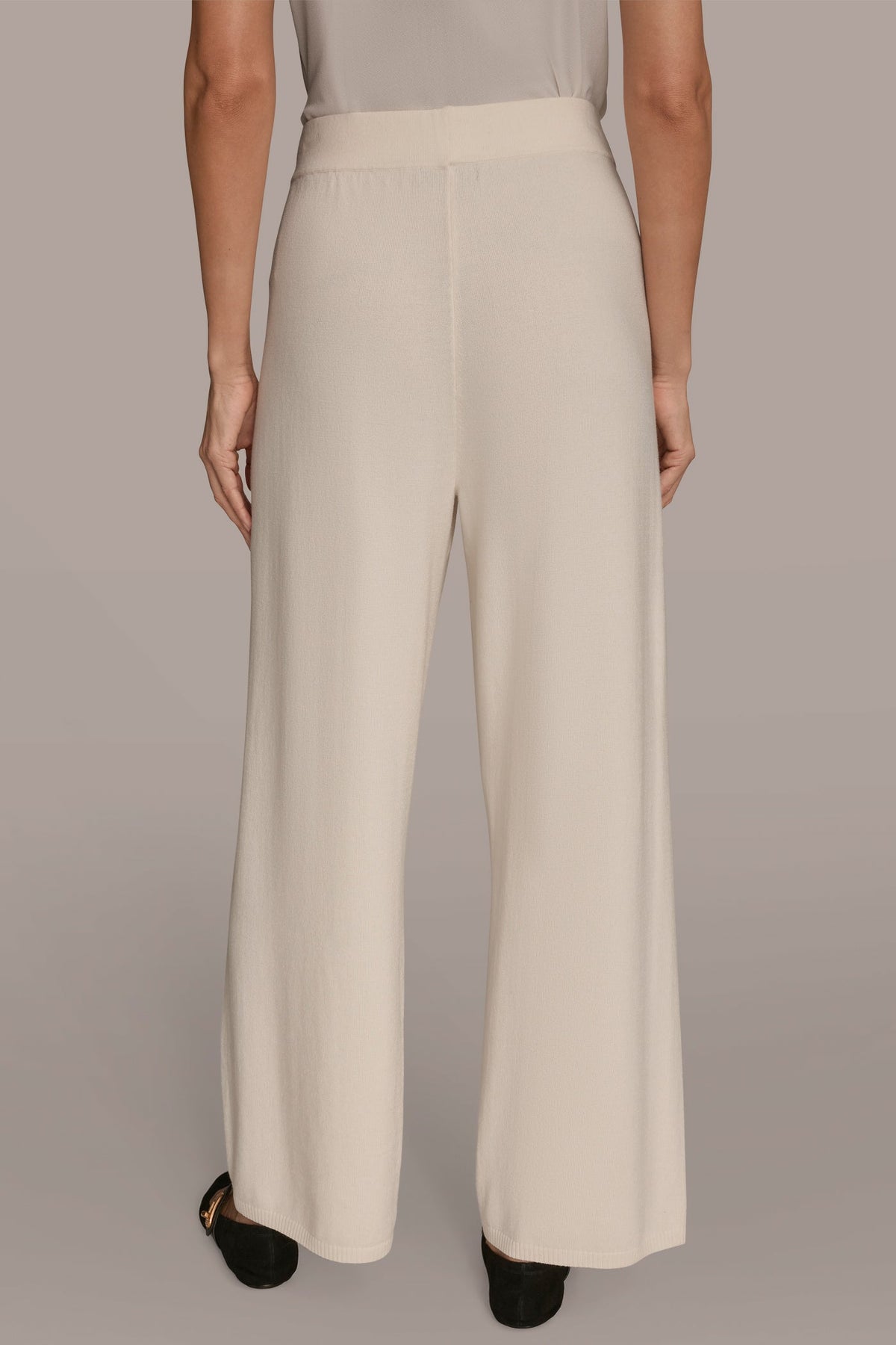 Donna Karan HIGH-RISE WIDE-LEG SWEATER ANKLE PANT