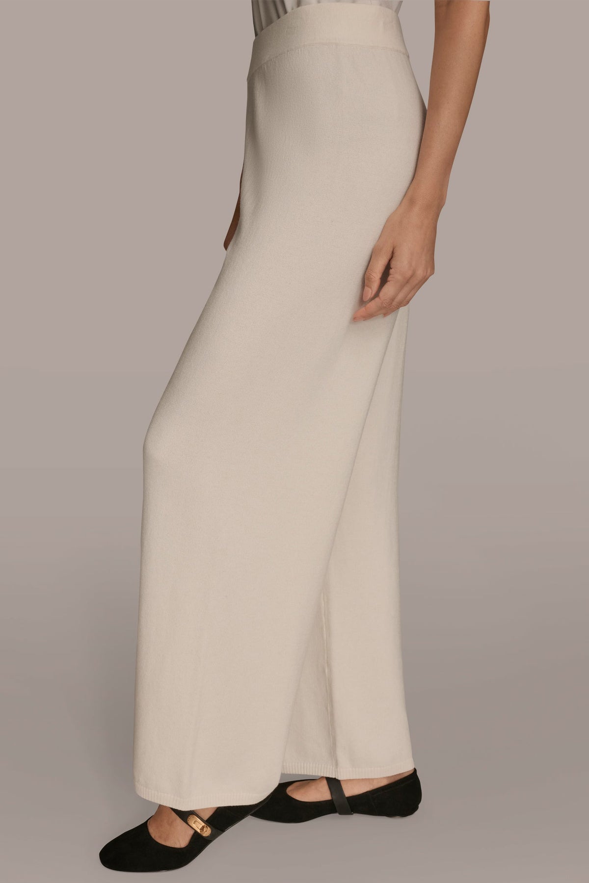 Donna Karan HIGH-RISE WIDE-LEG SWEATER ANKLE PANT