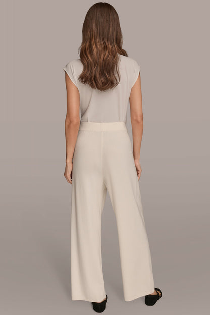 Donna Karan HIGH-RISE WIDE-LEG SWEATER ANKLE PANT