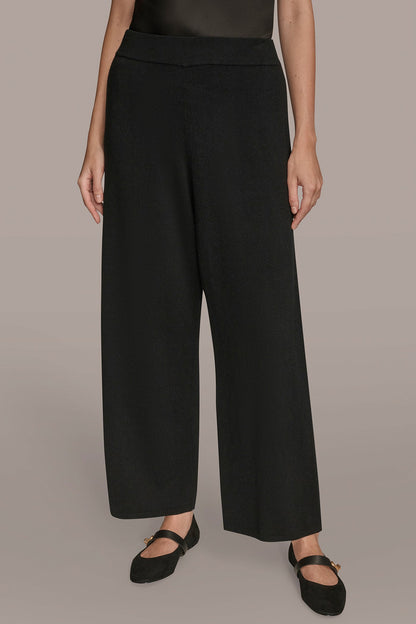 Donna Karan HIGH-RISE WIDE-LEG SWEATER ANKLE PANT