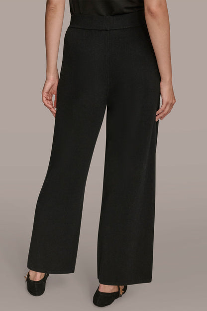 Donna Karan HIGH-RISE WIDE-LEG SWEATER ANKLE PANT