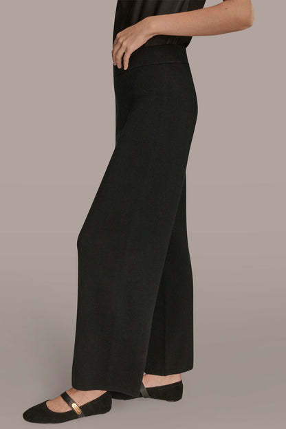 Donna Karan HIGH-RISE WIDE-LEG SWEATER ANKLE PANT