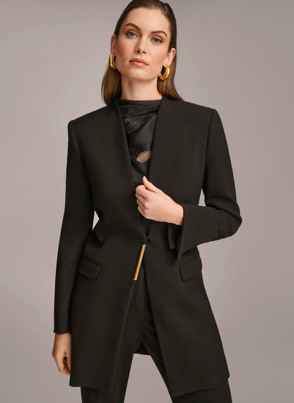Donna Karan ONE BUTTON COLLARLESS TOPPER