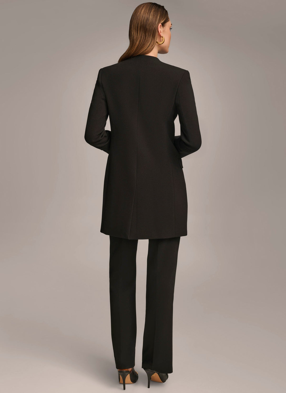 Donna Karan ONE BUTTON COLLARLESS TOPPER