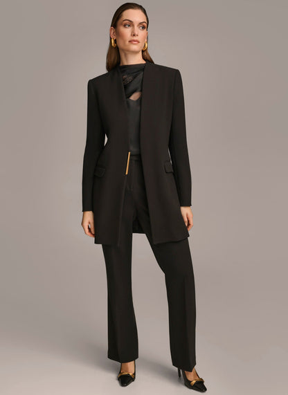 Donna Karan ONE BUTTON COLLARLESS TOPPER