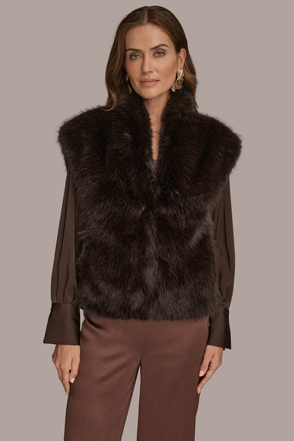 Donna Karan FAUX FUR VEST