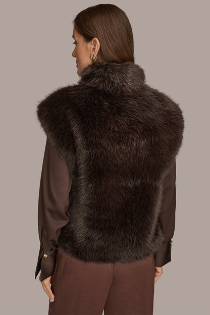 Donna Karan FAUX FUR VEST