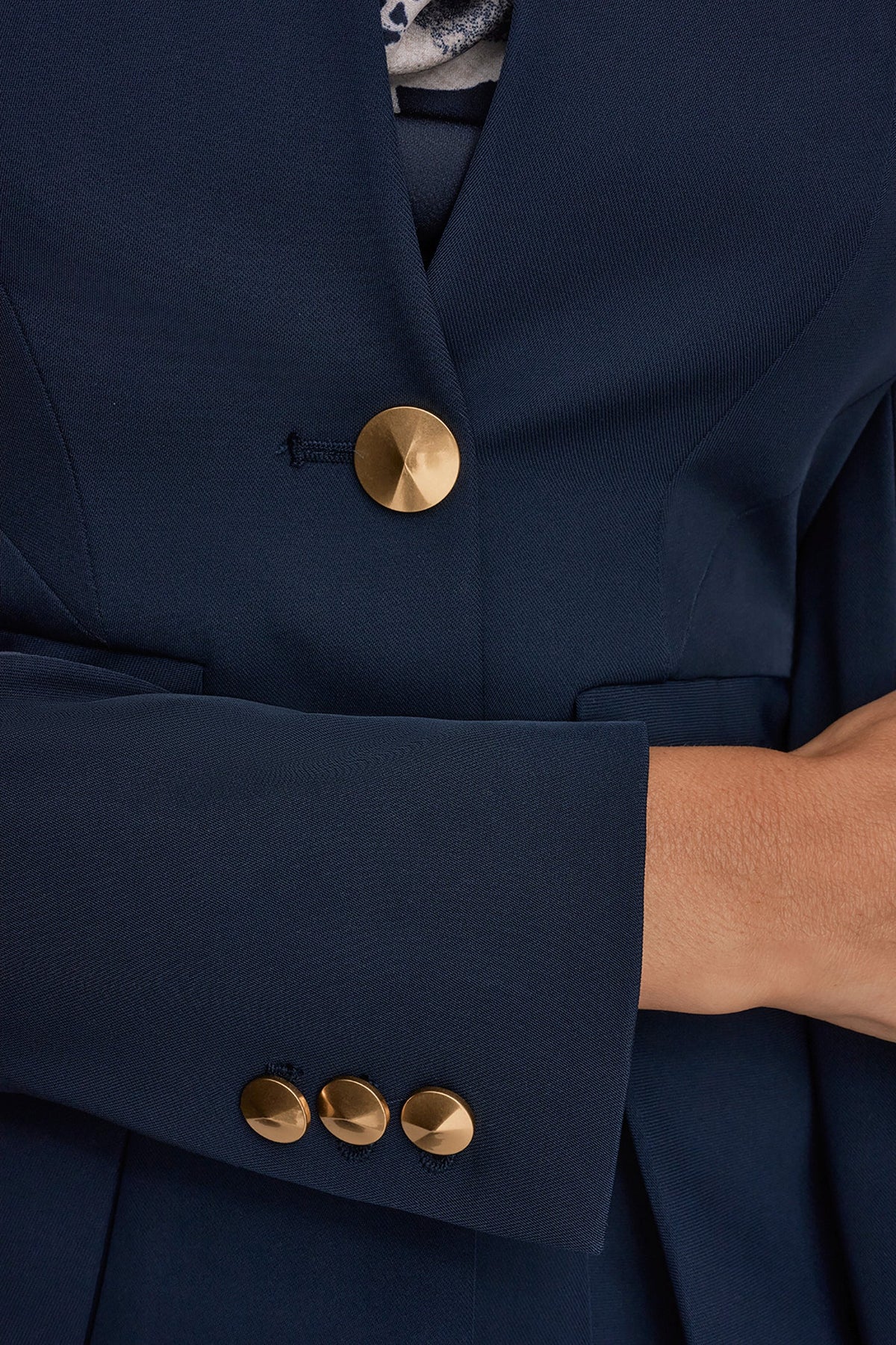 Donna Karan COLLARLESS PLEATED PEPLUM BLAZER