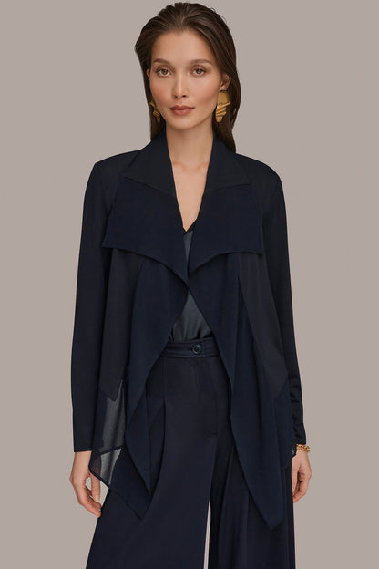 Donna Karan RUFFLE-FRONT JACKET