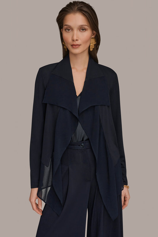 Donna Karan RUFFLE-FRONT JACKET