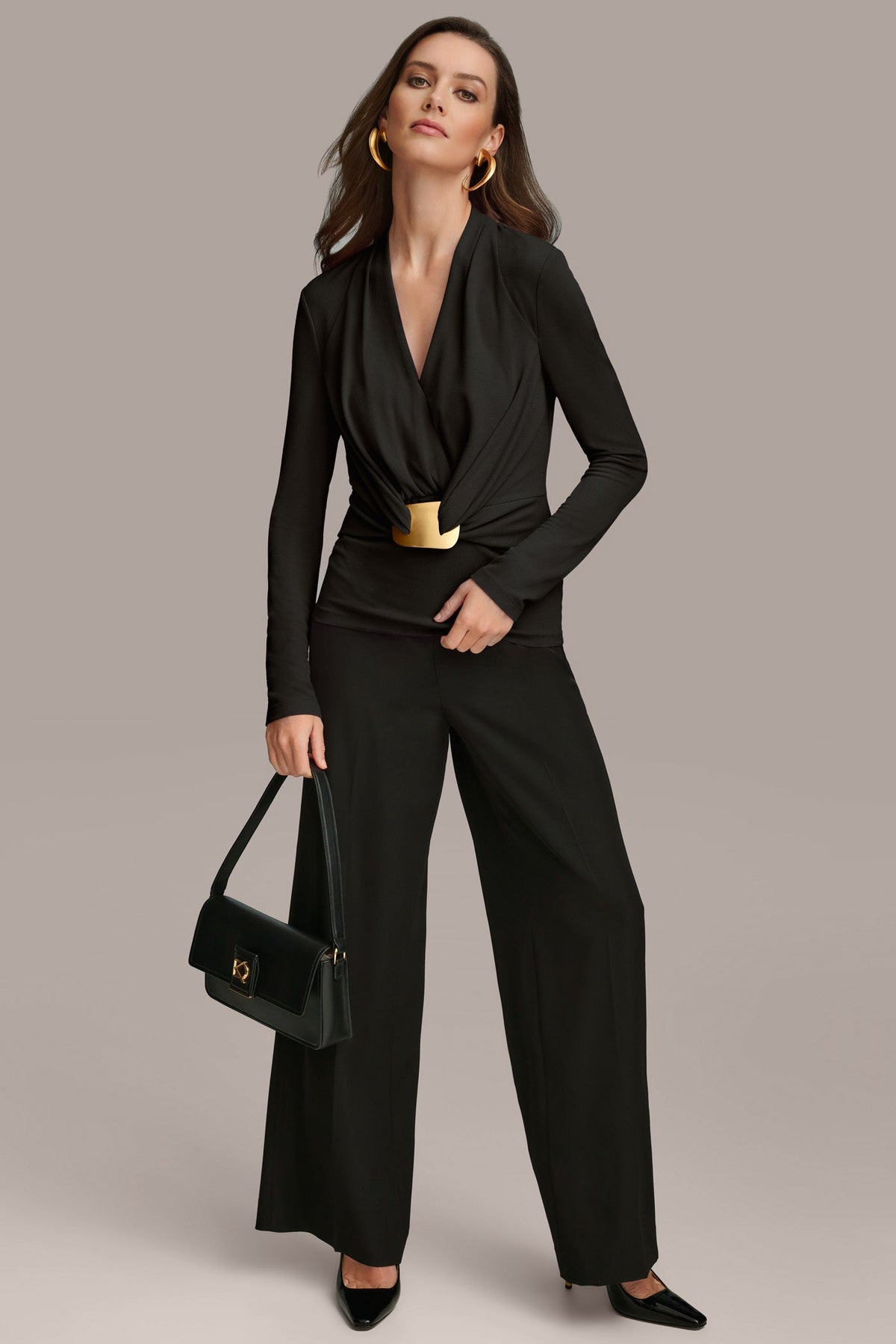 Donna Karan FAUX WRAP WITH HARDWARE TOP