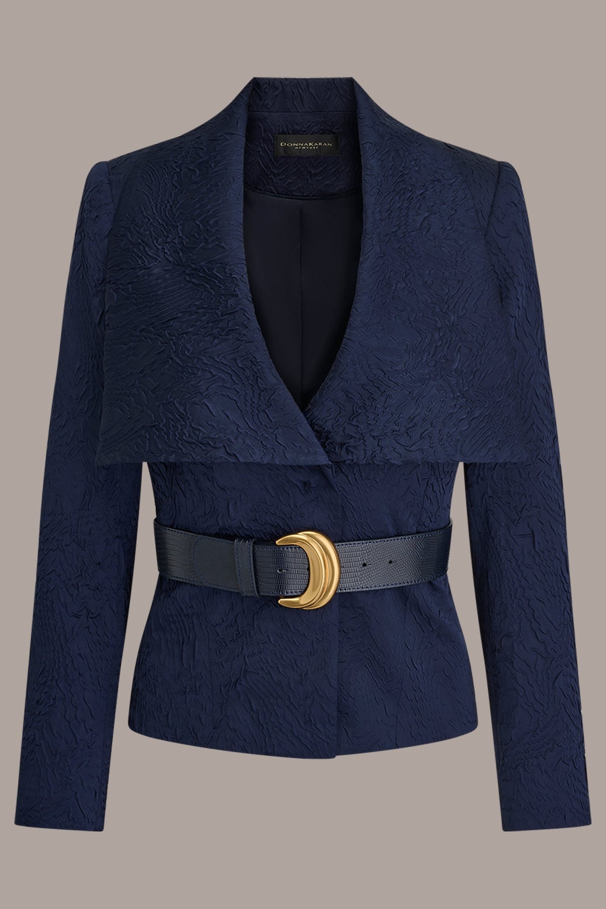 Donna Karan CRINKLE JACQUARD CROPPED BLAZER