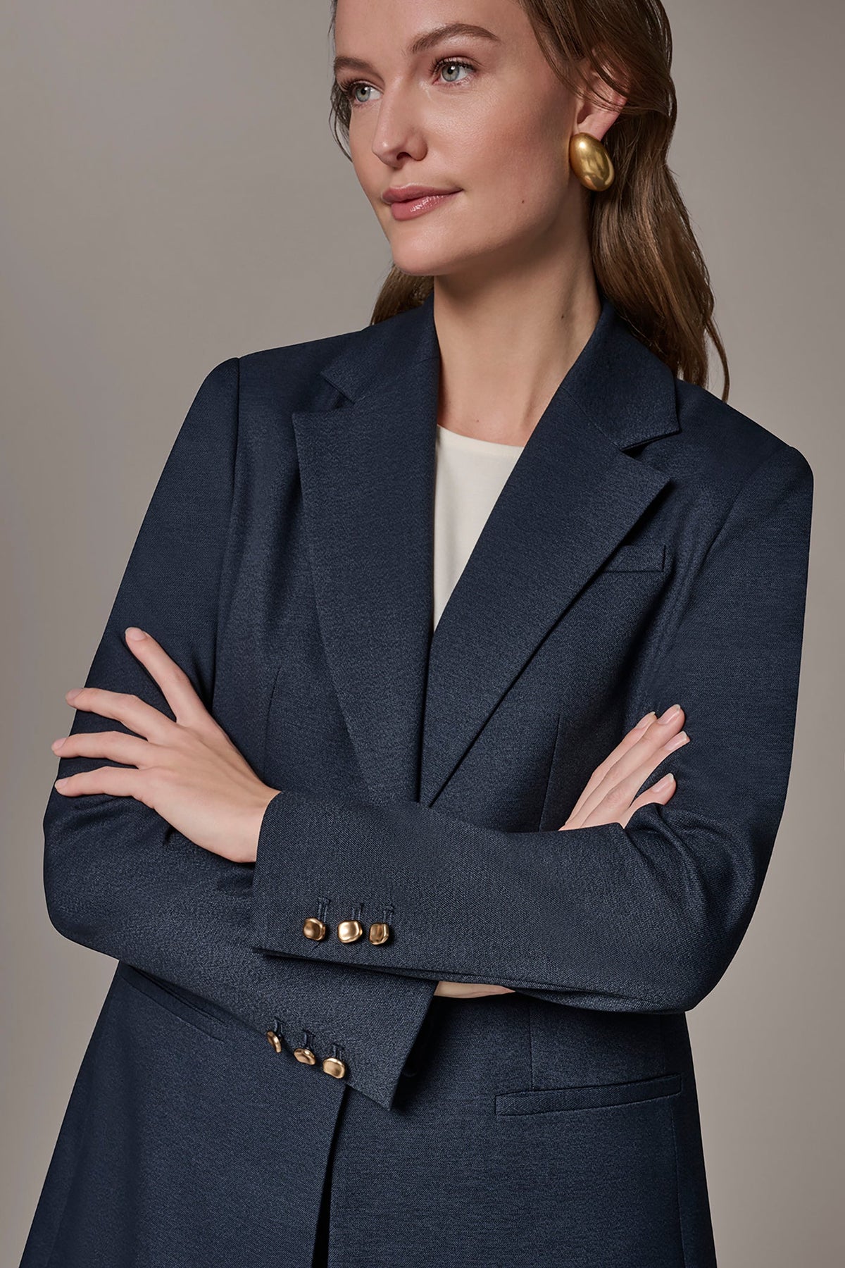 Donna Karan GOLD BAR LONGLINE BLAZER