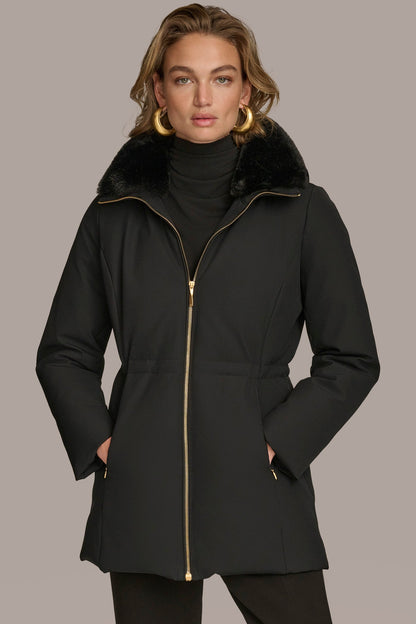 Donna Karan FAUX FUR LINED PUFFER
