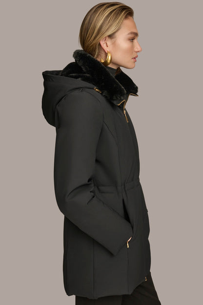 Donna Karan FAUX FUR LINED PUFFER
