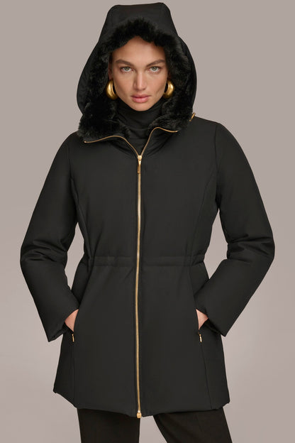 Donna Karan FAUX FUR LINED PUFFER
