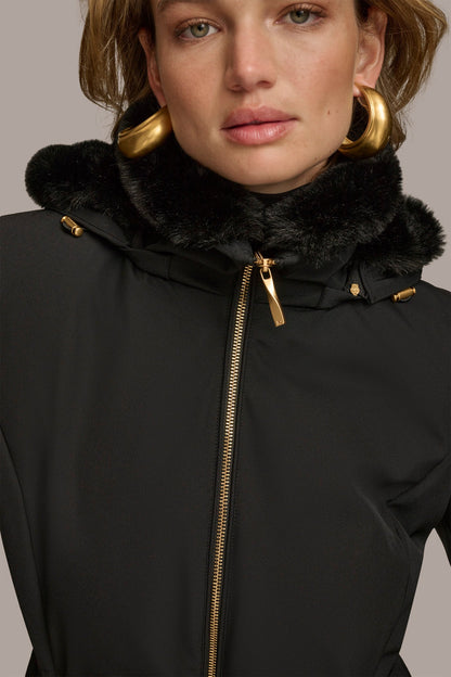 Donna Karan FAUX FUR LINED PUFFER