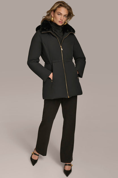 Donna Karan FAUX FUR LINED PUFFER