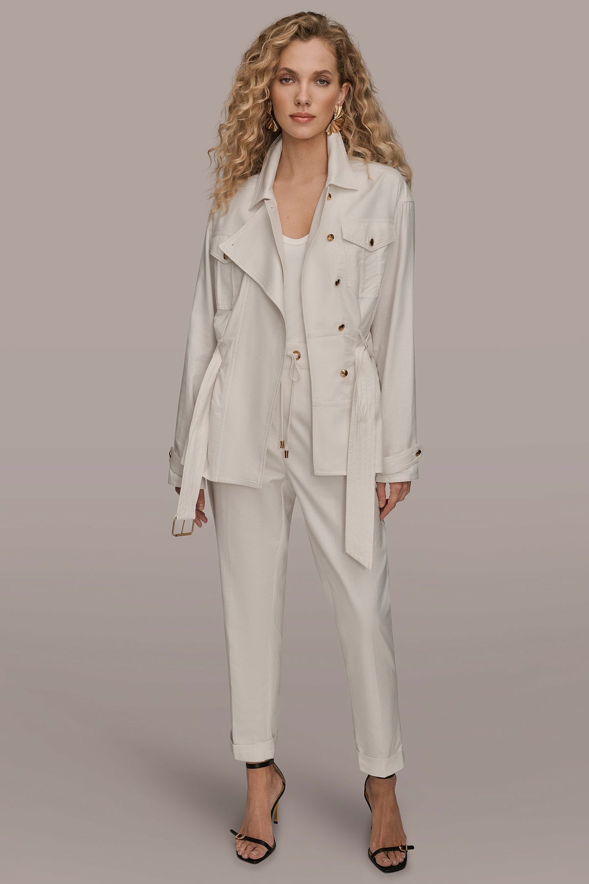 Donna Karan BELTED UTILITY JACKET