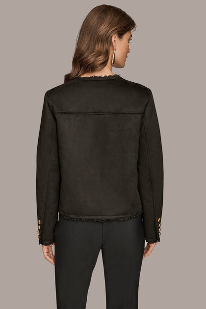 Donna Karan FAUX-SHEARLING BOXY COAT