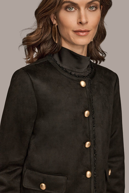 Donna Karan FAUX-SHEARLING BOXY COAT