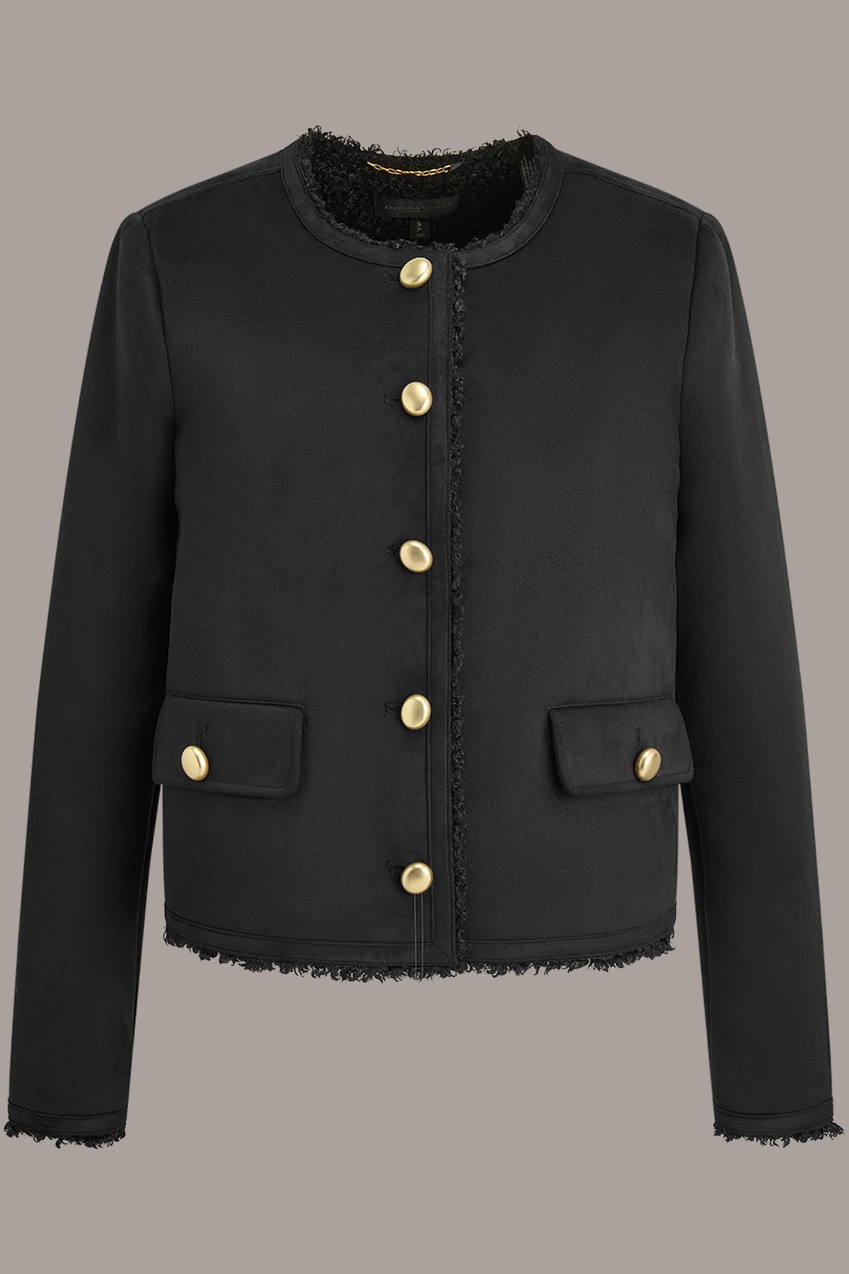 Donna Karan FAUX-SHEARLING BOXY COAT