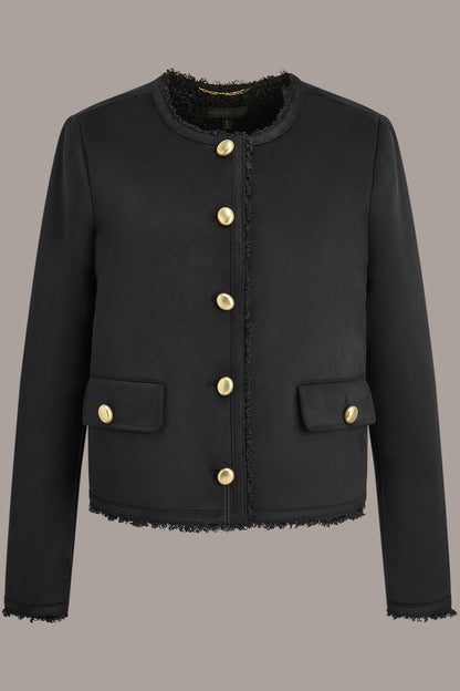 Donna Karan FAUX-SHEARLING BOXY COAT